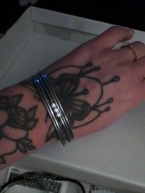 Men's Multi-Strand Metal Cuff Bracelet - Black and Blue